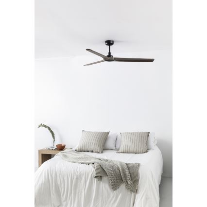 FARO 33809WT - Griestu ventilators HEYWOOD L koks/melna d. 132 cm Wi-Fi Tuya + tālvadības pults