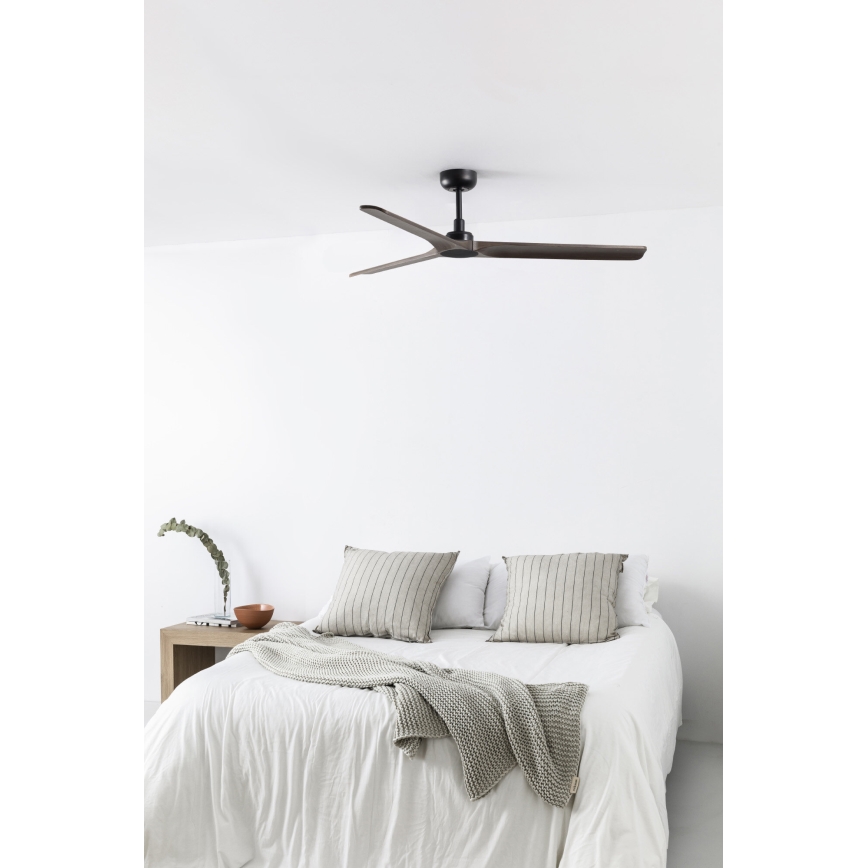 FARO 33809WT - Griestu ventilators HEYWOOD L koks/melna d. 132 cm Wi-Fi Tuya + tālvadības pults