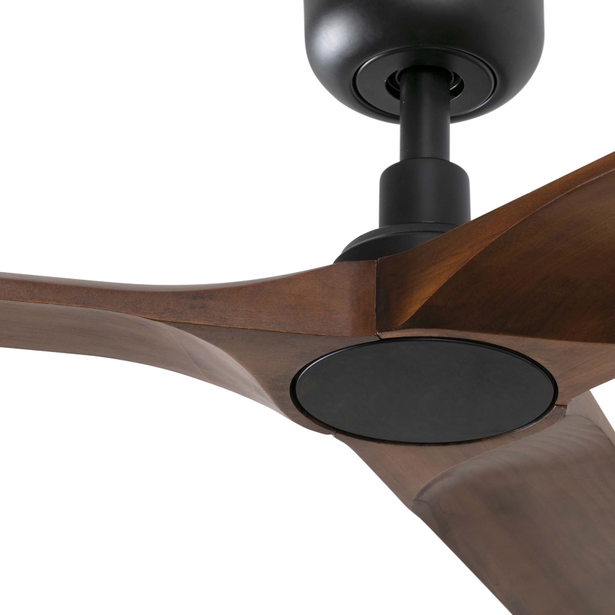 FARO 33809WT - Griestu ventilators HEYWOOD L koks/melna d. 132 cm Wi-Fi Tuya + tālvadības pults