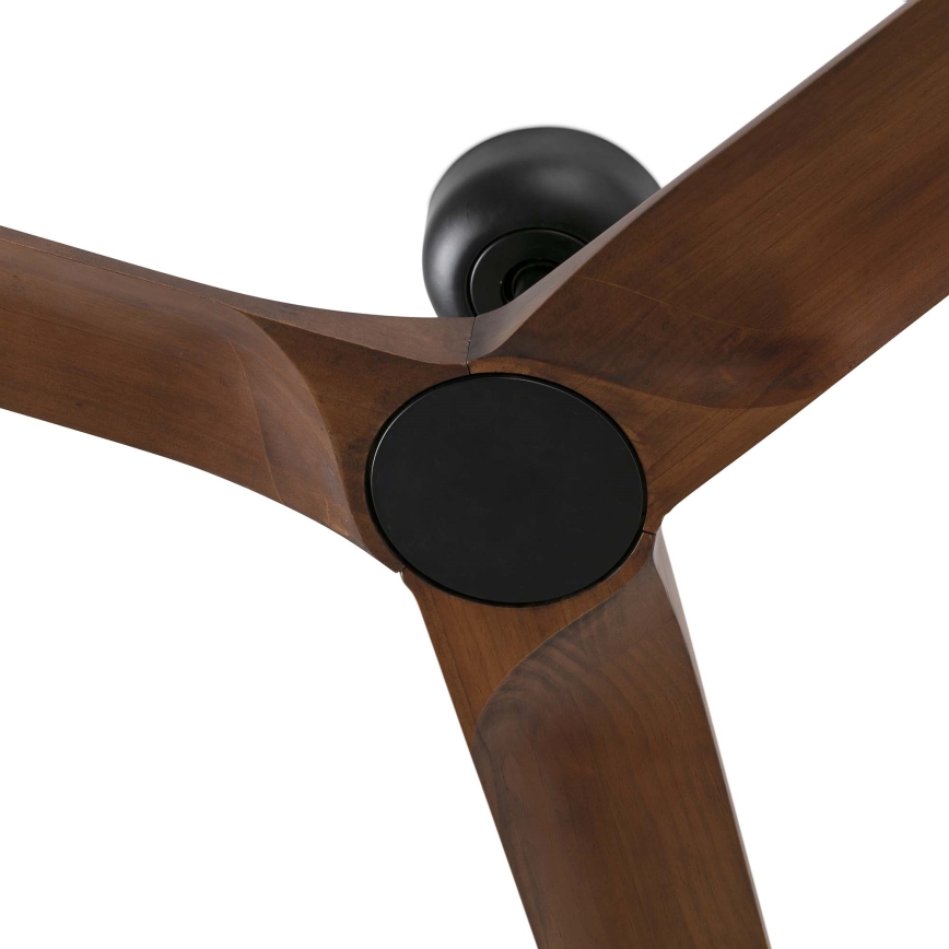 FARO 33809WT - Griestu ventilators HEYWOOD L koks/melna d. 132 cm Wi-Fi Tuya + tālvadības pults