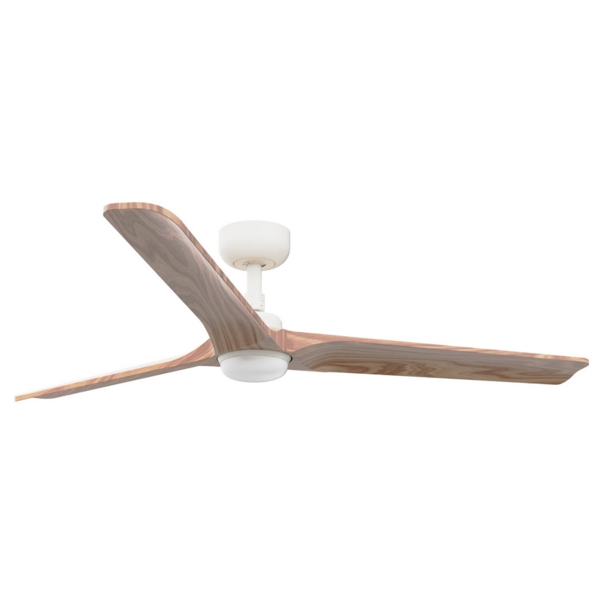 FARO 33810-1TW - LED Aptumšojams griestu ventilators HEYWOOD L LED/10W/230V 2700/4000/6000K koks/balta d. 132 cm + tālvadības pults