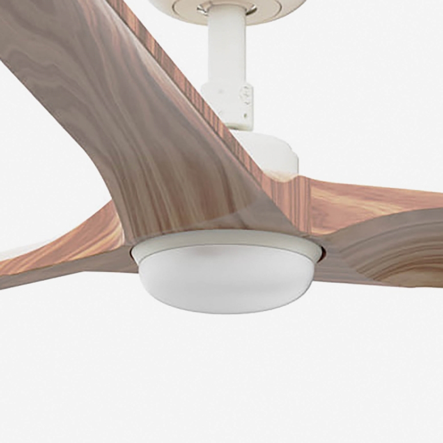 FARO 33810-1TW - LED Aptumšojams griestu ventilators HEYWOOD L LED/10W/230V 2700/4000/6000K koks/balta d. 132 cm + tālvadības pults