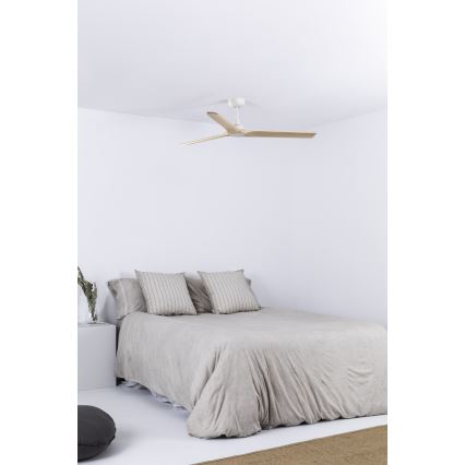 FARO 33810WT - Griestu ventilators HEYWOOD L koks/balta d. 132 cm Wi-Fi Tuya + tālvadības pults