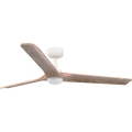 FARO 33810WT1S - LED aptumšojams griestu ventilators HEYWOOD L LED/10W/230V 2700/3000/4000K Ø 132 cm koks/balts Wi-Fi Tuya + tālvadības pults