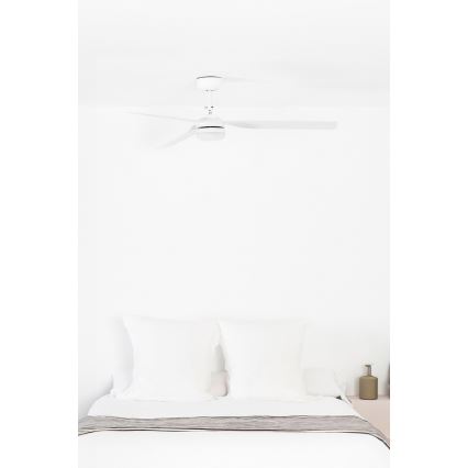 FARO 33814WT1S - LED aptumšojams griestu ventilators PUNT M LED/18W/230V 2700/3000/4000K Ø 132 cm balts Wi‑Fi Tuya + tālvadība