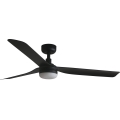 FARO 33815WT-21 - LED dimmējams griestu ventilators PUNT M LED/18W/230V 2700/3000/4000K melns Ø 132 cm Wi-Fi Tuya + tālvadība