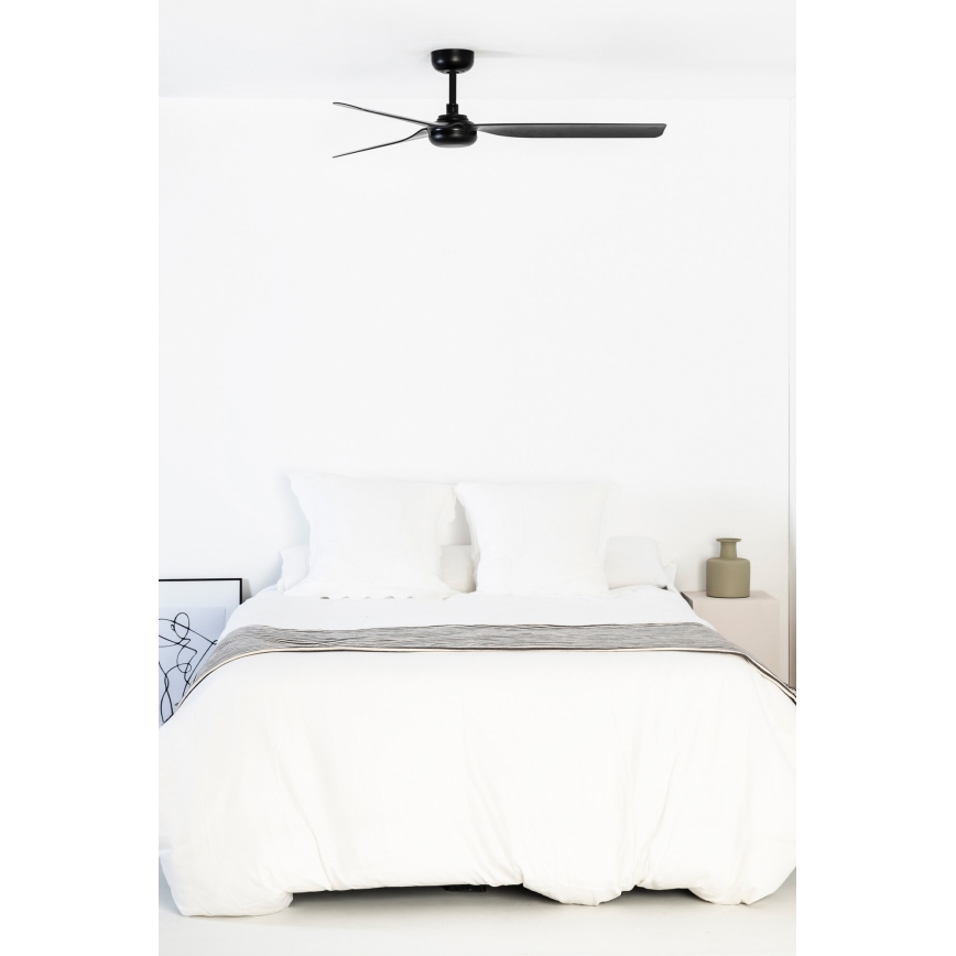 FARO 33815WT - Griestu ventilators PUNT M melna d. 132 cm Wi-Fi Tuya + tālvadības pults