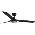 FARO 33815WT1S - griestu ventilators PUNT M ar dimmējamu LED apgaismojumu LED/18W/230V 2700/3000/4000K Ø 132 cm melns Wi‑Fi Tuya + tālvadības pults