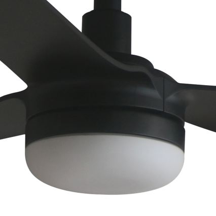FARO 33815WT1S - griestu ventilators PUNT M ar dimmējamu LED apgaismojumu LED/18W/230V 2700/3000/4000K Ø 132 cm melns Wi‑Fi Tuya + tālvadības pults