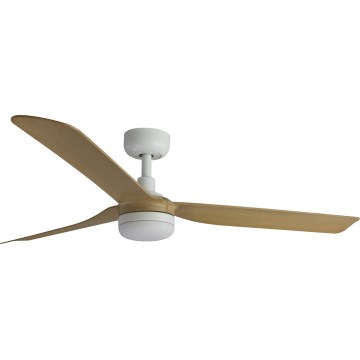FARO 33816WT-20 - LED Aptumšojams griestu ventilators PUNT M LED/18W/230V brūna/balta d. 132 cm Wi-Fi Tuya + tālvadības pults