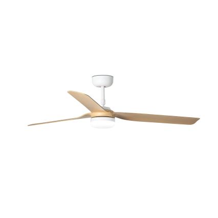 FARO 33816WT-20 - LED Aptumšojams griestu ventilators PUNT M LED/18W/230V brūna/balta d. 132 cm Wi-Fi Tuya + tālvadības pults