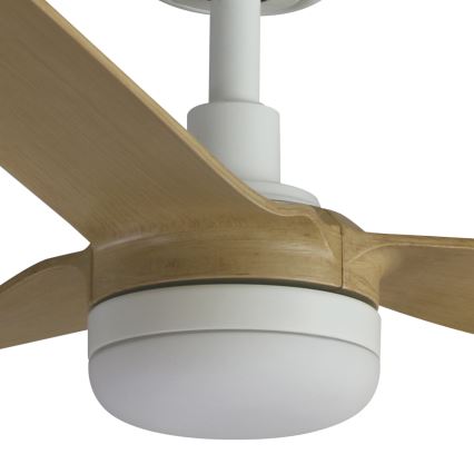 FARO 33816WT1S - LED griestu ventilators ar regulējamu spilgtumu PUNT M LED/18W/230V 2700/3000/4000K Ø 132 cm bēšs/balts Wi-Fi Tuya + tālvadības pults