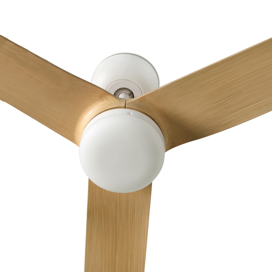 FARO 33816WT1S - LED griestu ventilators ar regulējamu spilgtumu PUNT M LED/18W/230V 2700/3000/4000K Ø 132 cm bēšs/balts Wi-Fi Tuya + tālvadības pults