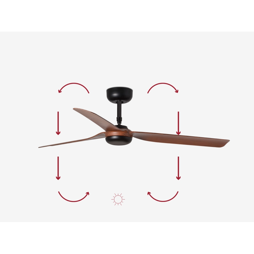FARO 33817 - Griestu ventilators PUNT brūna/melna + tālvadības pults