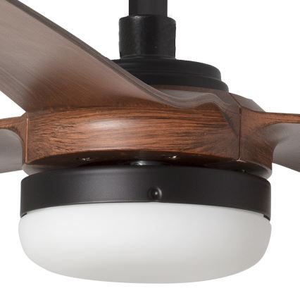 FARO 33817WT-21 - LED dimmējams griestu ventilators PUNT M LED/18W/230V brūns/melns Ø 132 cm Wi‑Fi Tuya + tālvadības pults
