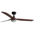 FARO 33817WT-21 - LED dimmējams griestu ventilators PUNT M LED/18W/230V brūns/melns Ø 132 cm Wi‑Fi Tuya + tālvadības pults