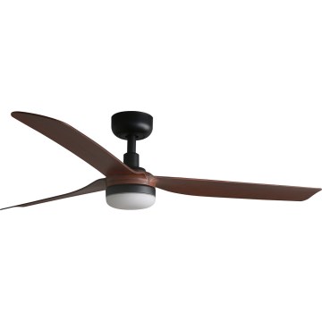 FARO 33817WT-21 - LED dimmējams griestu ventilators PUNT M LED/18W/230V brūns/melns Ø 132 cm Wi‑Fi Tuya + tālvadības pults