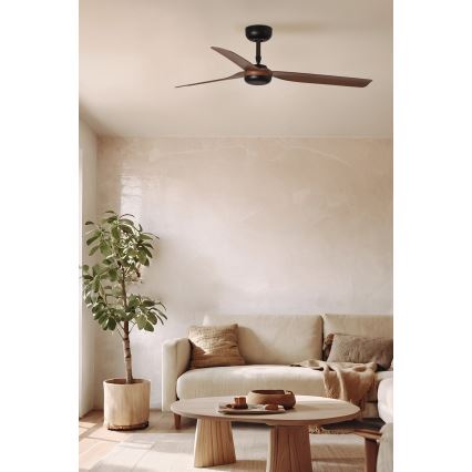 FARO 33817WT - Griestu ventilators PUNT M brūna/melna d. 132 cm Wi-Fi Tuya + tālvadības pults
