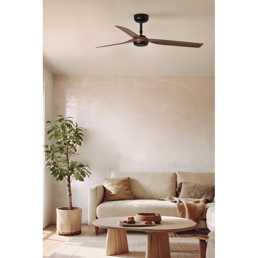 FARO 33817WT - Griestu ventilators PUNT M brūna/melna d. 132 cm Wi-Fi Tuya + tālvadības pults