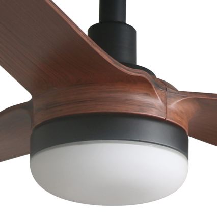 FARO 33817WT1S - LED ar regulējamu spilgtumu griestu ventilators PUNT M LED/18W/230V 2700/3000/4000K diametrs 132 cm brūna/melna Wi‑Fi Tuya + tālvadības pults