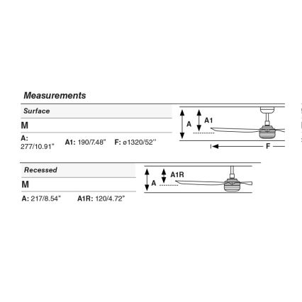 FARO 33817WT1S - LED ar regulējamu spilgtumu griestu ventilators PUNT M LED/18W/230V 2700/3000/4000K diametrs 132 cm brūna/melna Wi‑Fi Tuya + tālvadības pults