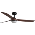 FARO 33817WT1S - LED ar regulējamu spilgtumu griestu ventilators PUNT M LED/18W/230V 2700/3000/4000K diametrs 132 cm brūna/melna Wi‑Fi Tuya + tālvadības pults