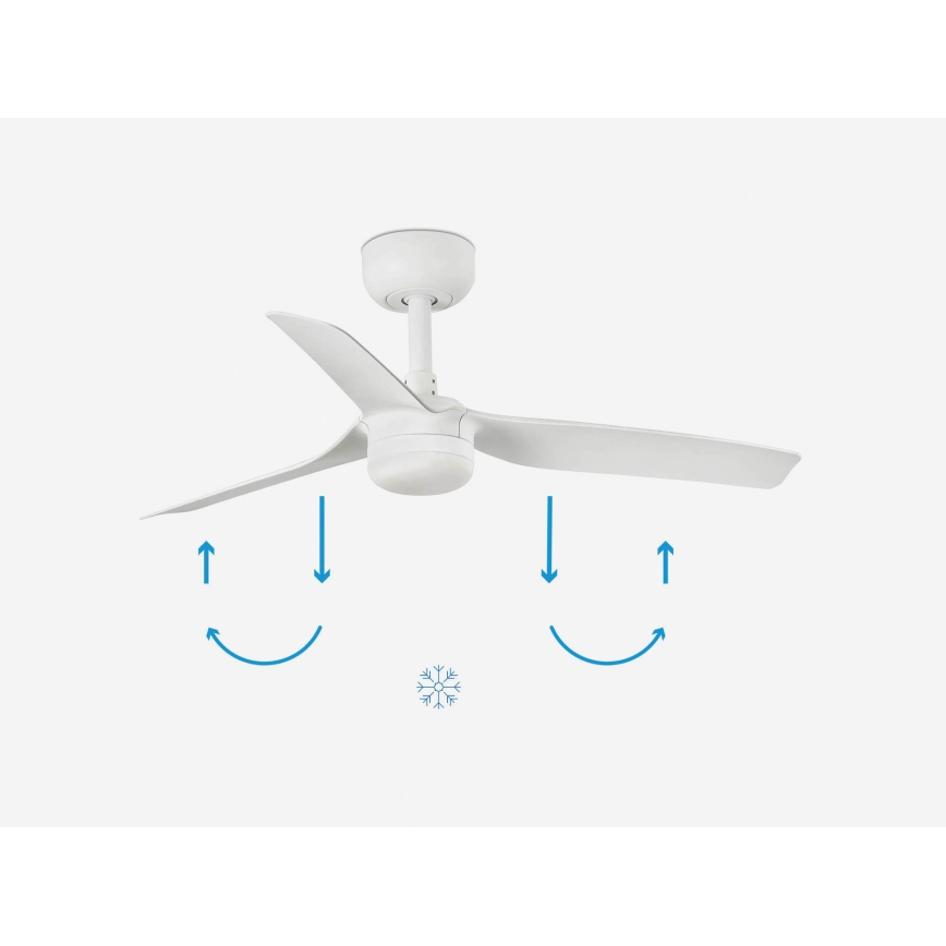 FARO 33820-1TW - LED aptumšojams griestu ventilators MINI PUNT ar LED/10W 2700/3000/4000K, balts, Ø 90 cm + tālvadības pults