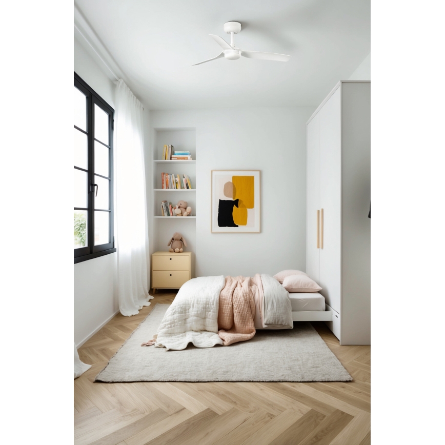 FARO 33820 - Griestu ventilators MINI PUNT S balta d. 90 cm + tālvadības pults