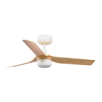 FARO 33821-1TW - Dimbināms griestu ventilators MINI PUNT S LED/10W 2700/3000/4000K, koka/balta apdare, Ø 90 cm + tālvadības pults
