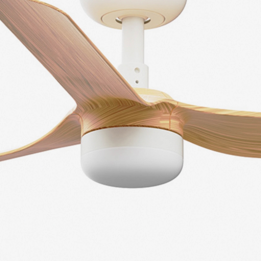 FARO 33821-1TW - Dimbināms griestu ventilators MINI PUNT S LED/10W 2700/3000/4000K, koka/balta apdare, Ø 90 cm + tālvadības pults