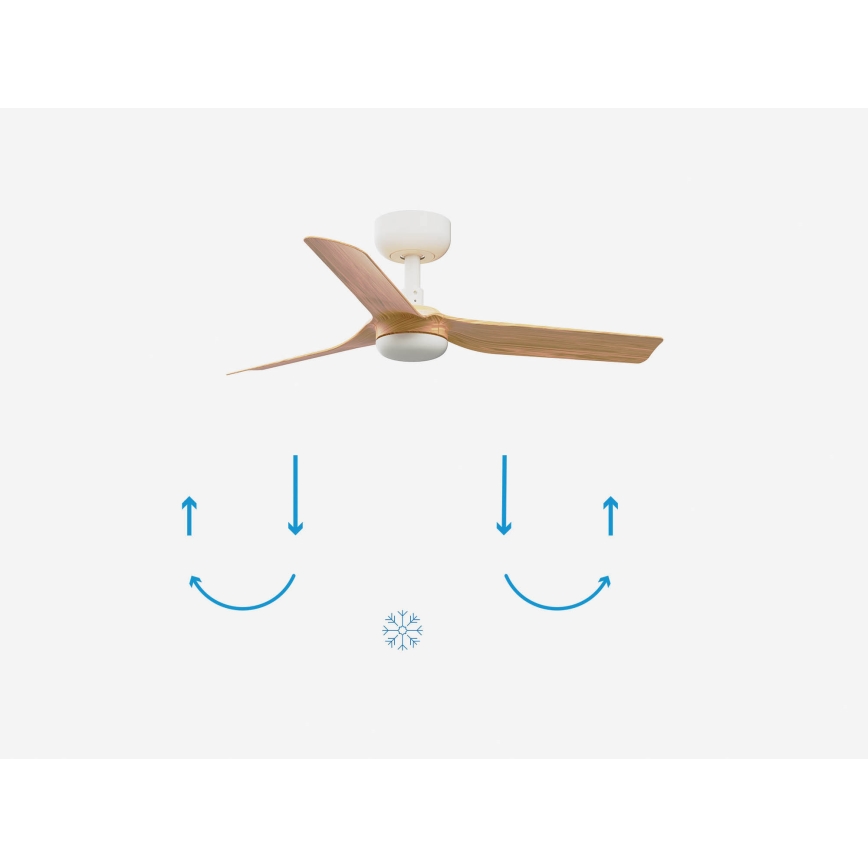 FARO 33821 - Griestu ventilators MINI PUNT S brūna/balta d. 90 cm + tālvadības pults