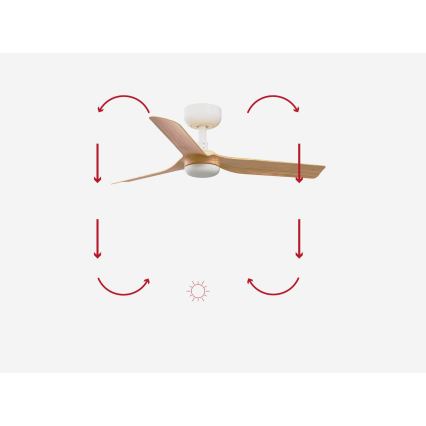 FARO 33821 - Griestu ventilators MINI PUNT S brūna/balta d. 90 cm + tālvadības pults