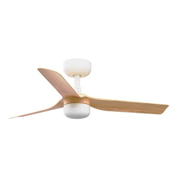 FARO 33821WT-1TW - LED Aptumšojams griestu ventilators MINI PUNT S LED/10W/230V 2700/4000/6000K brūna/balta d. 90 cm Wi-Fi Tuya + tālvadības pults
