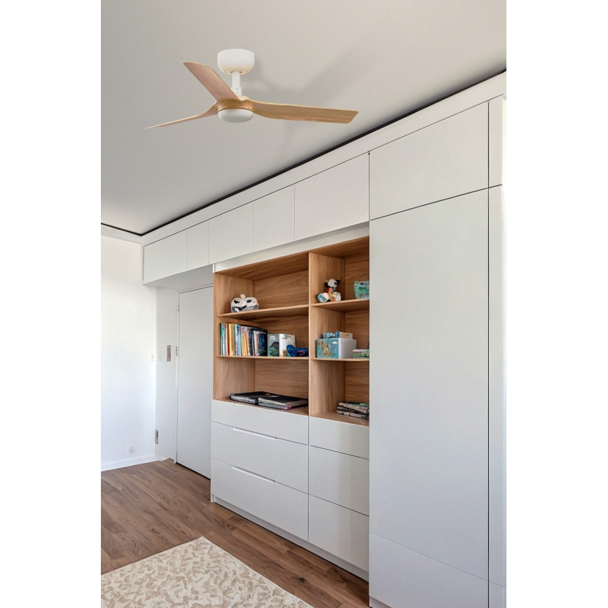 FARO 33821WT - Griestu ventilators MINI PUNT S brūna/balta d. 90 cm Wi-Fi Tuya + tālvadības pults