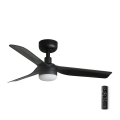 FARO 33822-1TW - LED griestu ventilators ar regulējamu apgaismojumu MINI PUNT S LED/10W 2700/3000/4000K melns Ø 90 cm + tālvadība