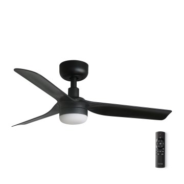 FARO 33822-1TW - LED griestu ventilators ar regulējamu apgaismojumu MINI PUNT S LED/10W 2700/3000/4000K melns Ø 90 cm + tālvadība