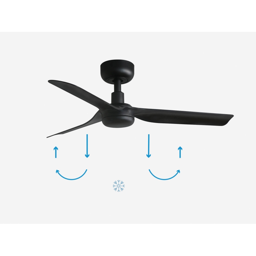 FARO 33822 - Griestu ventilators MINI PUNT S melna d. 90 cm + tālvadības pults