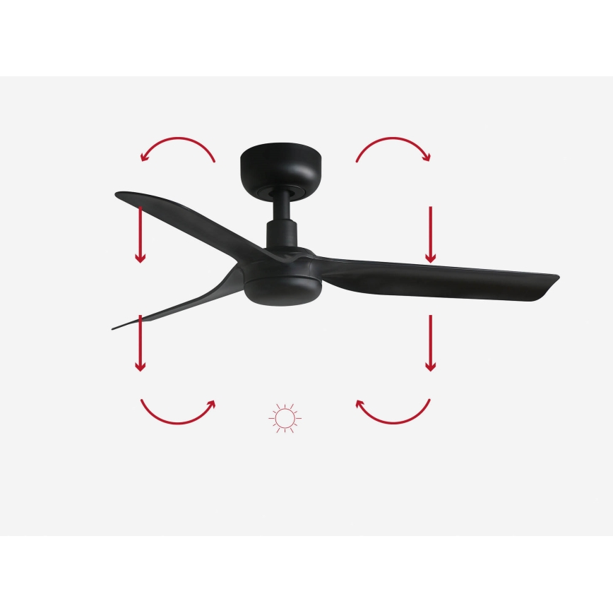 FARO 33822 - Griestu ventilators MINI PUNT S melna d. 90 cm + tālvadības pults