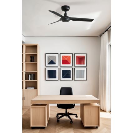 FARO 33822WP - Griestu ventilators MINI PUNT S melns d. 90 cm SMART + tālvadības pults