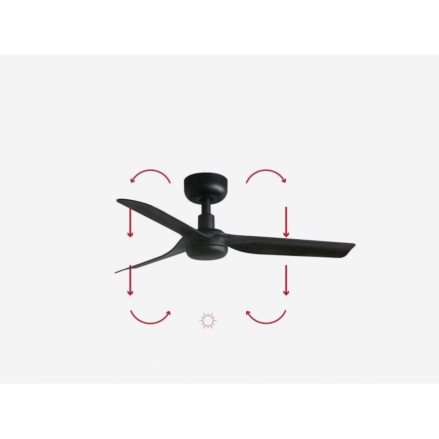 FARO 33822WP - Griestu ventilators MINI PUNT S melns d. 90 cm SMART + tālvadības pults