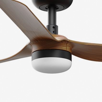 FARO 33823WT-1TW - LED Aptumšojams griestu ventilators MINI PUNT S LED/10W/230V 2700/4000/6000K brūna/melna d. 90 cm Wi-Fi Tuya + tālvadības pults