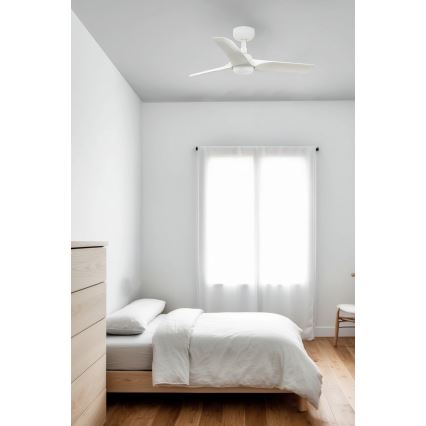 FARO 33824WT-1TW - LED Aptumšojams griestu ventilators HEY S LED/10W/230V 2700/4000/6000K balta d. 90 cm Wi-Fi Tuya + tālvadības pults