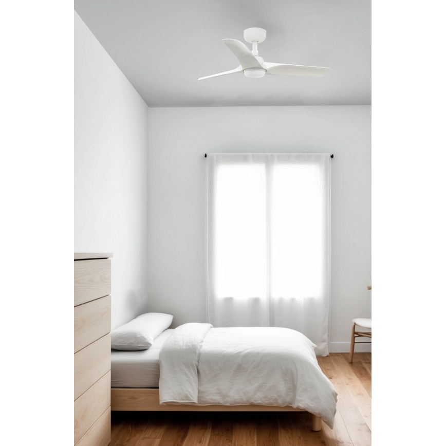 FARO 33824WT-1TW - LED Aptumšojams griestu ventilators HEY S LED/10W/230V 2700/4000/6000K balta d. 90 cm Wi-Fi Tuya + tālvadības pults
