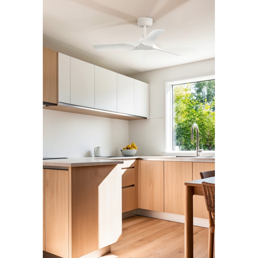 FARO 33824WT - Griestu ventilators HEY S balta d. 90 cm Wi-Fi Tuya + tālvadības pults