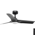 FARO 33825-1TW - LED griestu ventilators HEY S ar regulējamu apgaismojumu LED/10W/230V 2700/3000/4000K melns Ø 90 cm + tālvadība