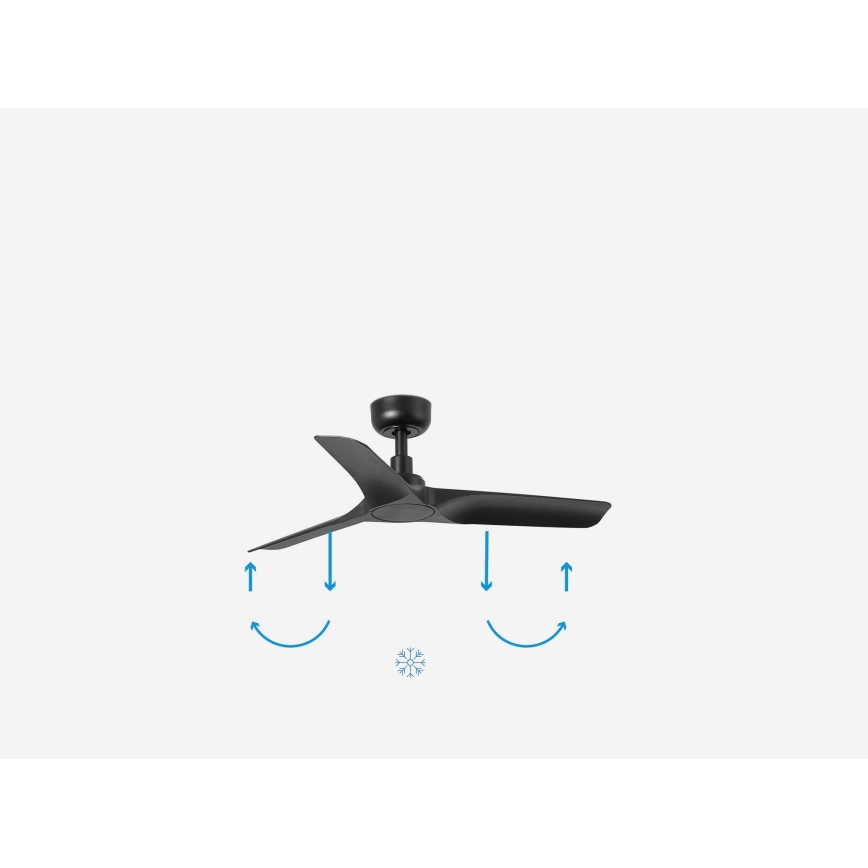 FARO 33825WP - Griestu ventilators HEY S melna d. 90 cm SMART + tālvadības pults