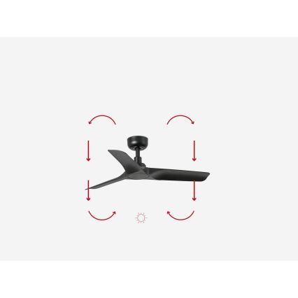 FARO 33825WP - Griestu ventilators HEY S melna d. 90 cm SMART + tālvadības pults