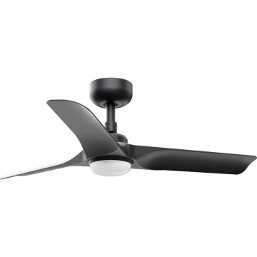 FARO 33825WT-1TW - LED Aptumšojams griestu ventilators HEY S LED/10W/230V 2700/4000/6000K melna d. 90 cm Wi-Fi Tuya + tālvadības pults