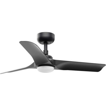 FARO 33825WT1S - LED dimmējams griestu ventilators HEY S LED/10W/230V 2700/3000/4000K Ø 90 cm melns Wi‑Fi Tuya + tālvadība