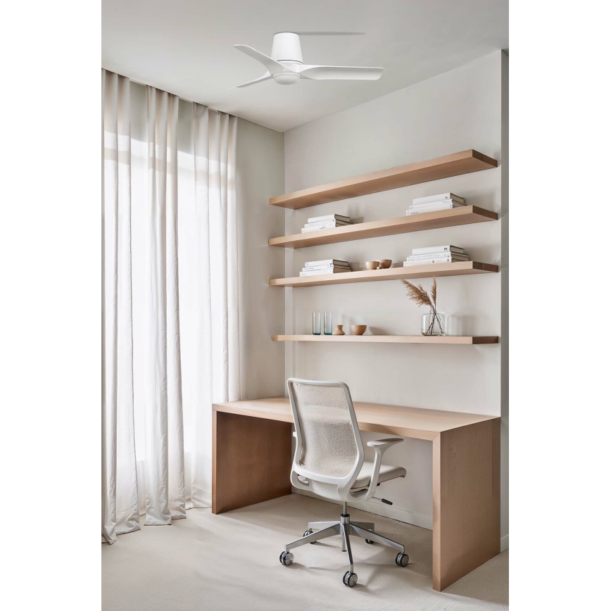 FARO 33826-1TW - LED ar regulējamu spilgtumu griestu ventilators HEY TUB S LED/10W/230V 2700/3000/4000K balts Ø 90 cm + tālvadības pults